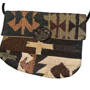 Kokopelli Tapestry Crossbody Purse Bag Southwestern Geometric Western Aztec